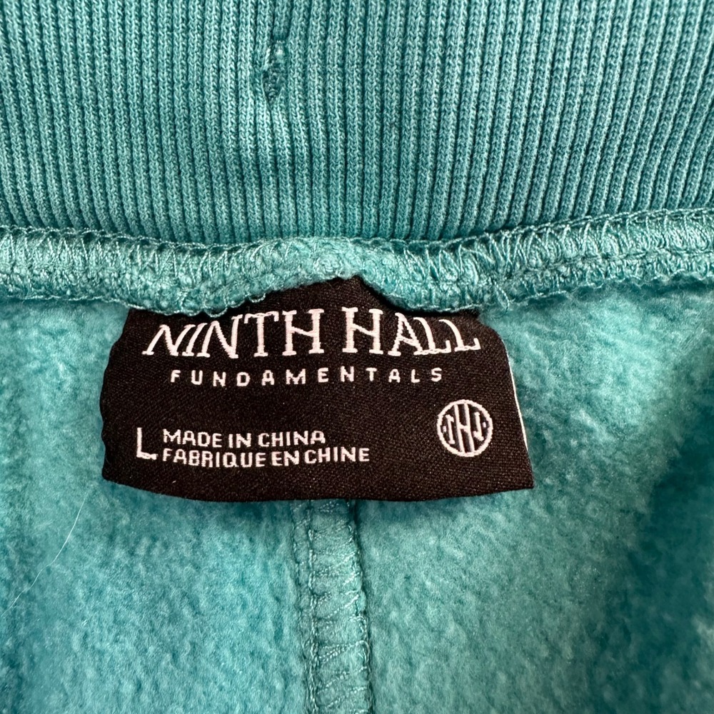 Ninth Hall Fundamentals Mens Teal Fleece Shorts Size L Organic Cotton Blend - Picture 7 of 9